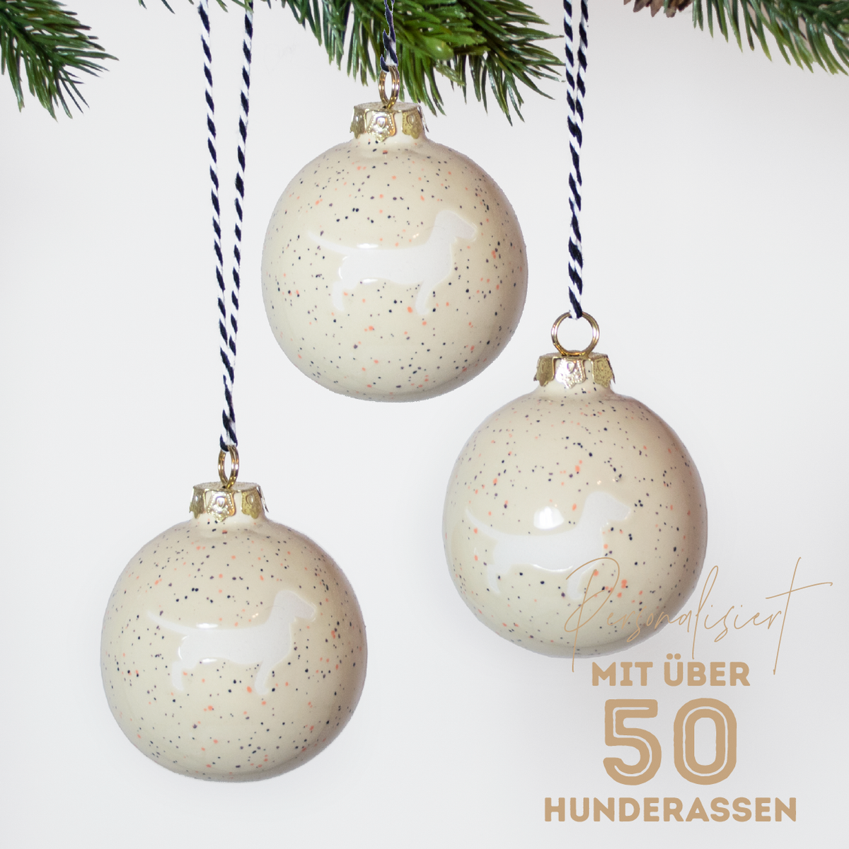 Christmas tree bauble dachshund sand large