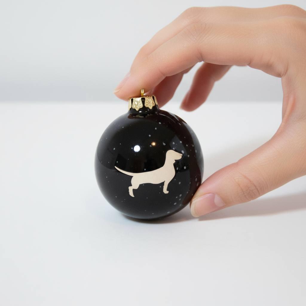 Christmas tree bauble dachshund sand large