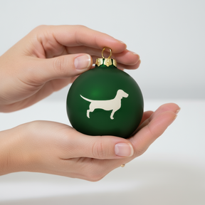 Christmas tree bauble dachshund sand large