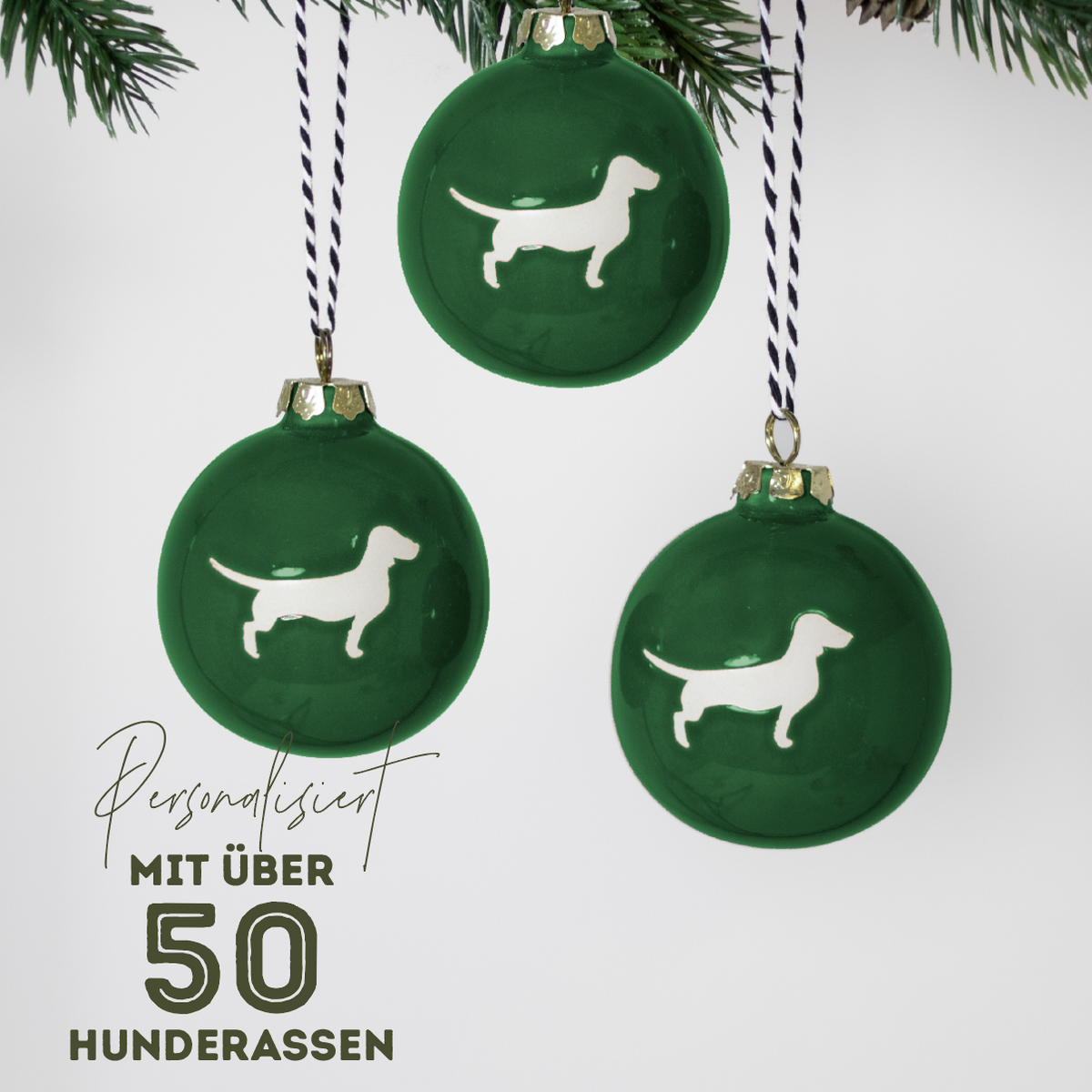 Christmas tree bauble dachshund sand large