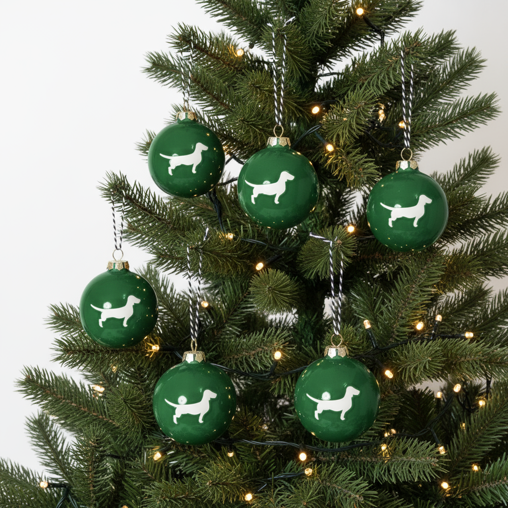 Christmas tree bauble dachshund sand large