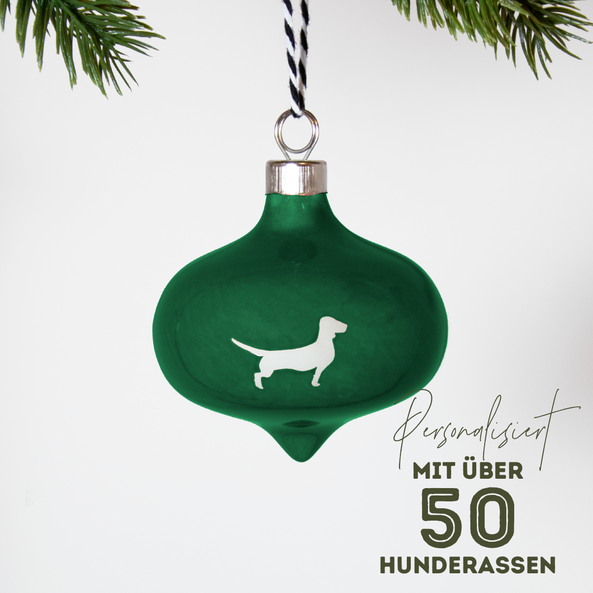 Christbaumkugel Drop Lieblingshund Green