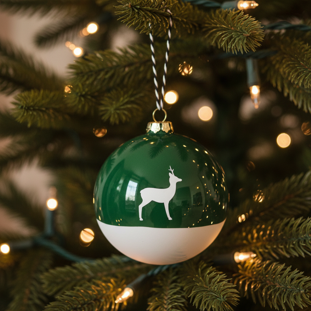 Große Christbaumkugel Reh Green