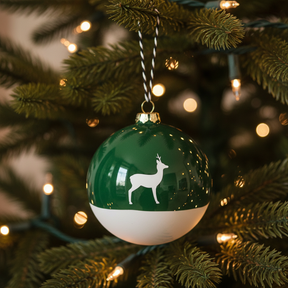 Große Christbaumkugel Reh Green