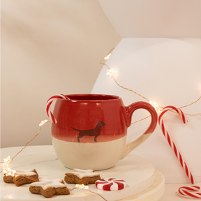 Tasse Dackel Weihnachts-Edition Red