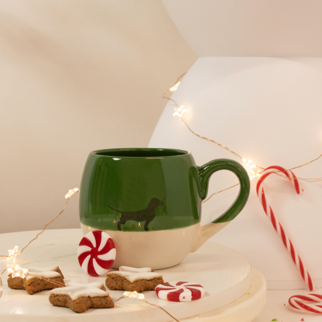 Tasse Dackel Weihnachts-Edition Green