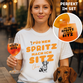 Unisex T-Shirt: "For a Spritz I'll do Tricks" Favorite dog