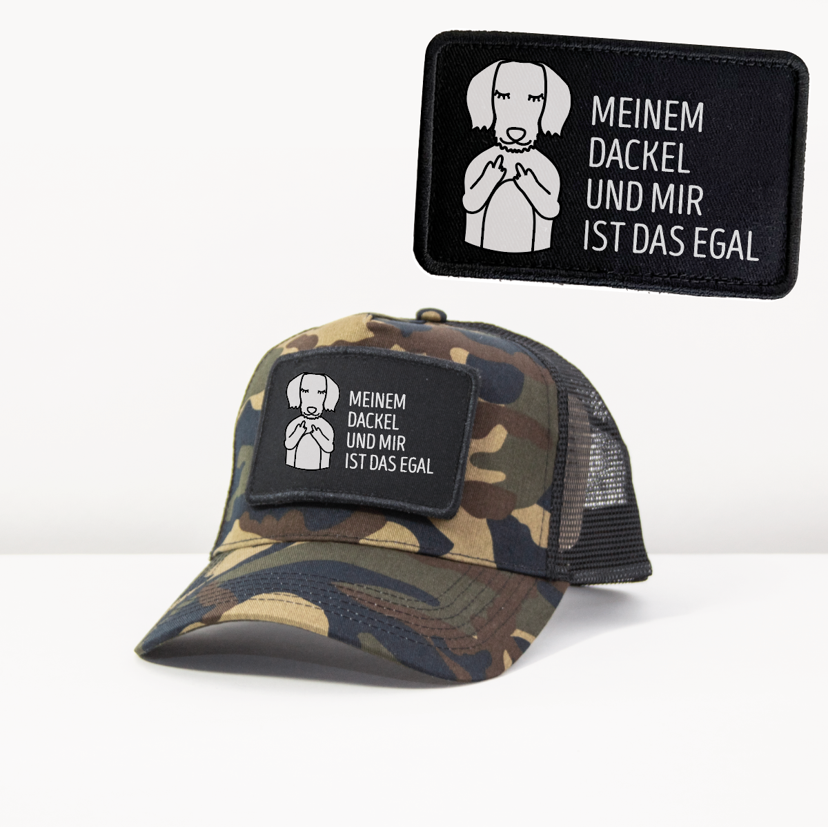 Trucker Cap „Frechdackel“ Camouflage