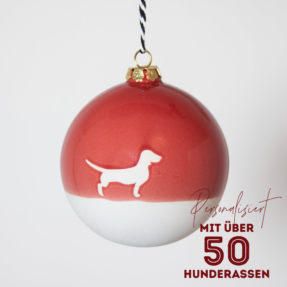 Christmas tree bauble dachshund sand large