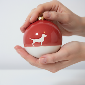 Christmas tree bauble dachshund sand large