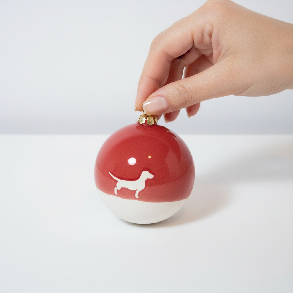 Große Christbaumkugel Lieblingshund Ruby Red