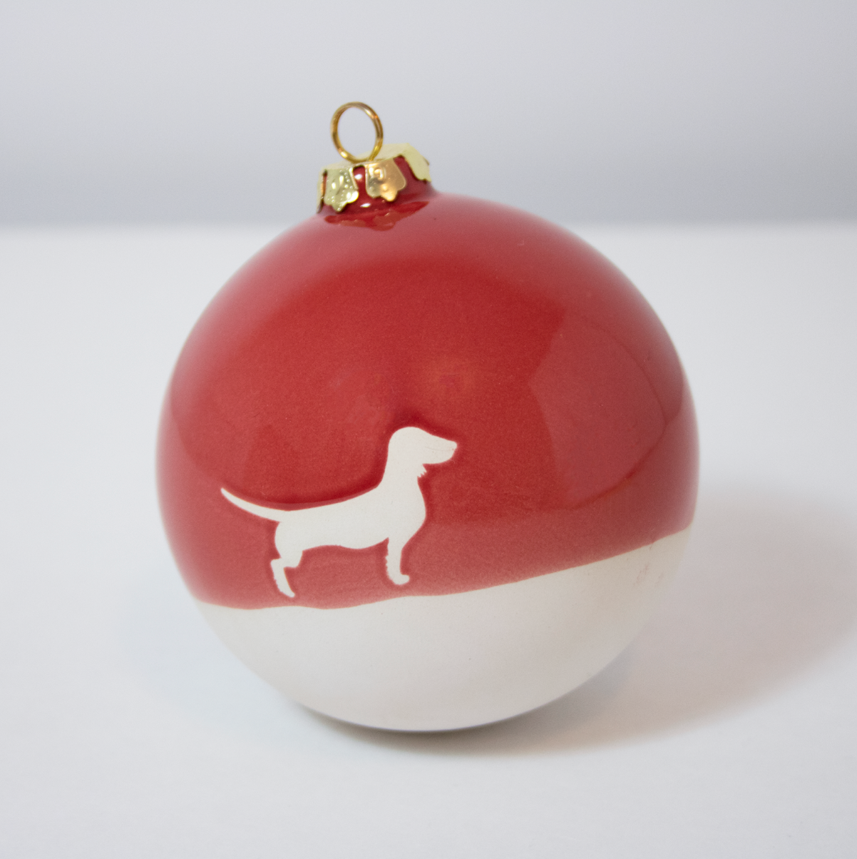 Christmas tree bauble dachshund sand large