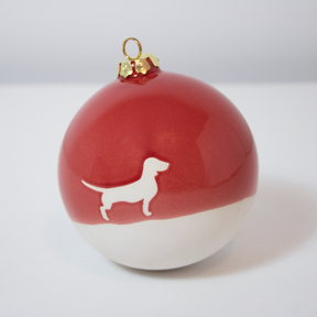 Christmas tree bauble dachshund sand large