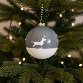 Christmas tree bauble dachshund sand large
