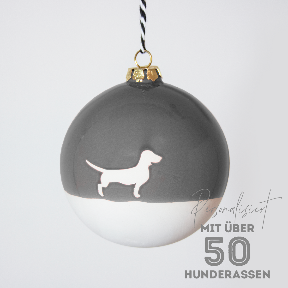 Christmas tree bauble dachshund sand large