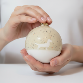 Christmas tree bauble dachshund sand large