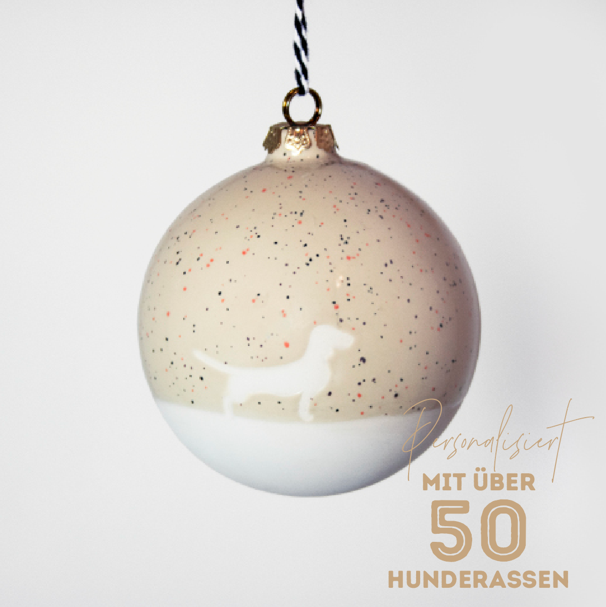 Christmas tree bauble dachshund sand large