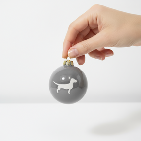 Christmas tree bauble dachshund sand large