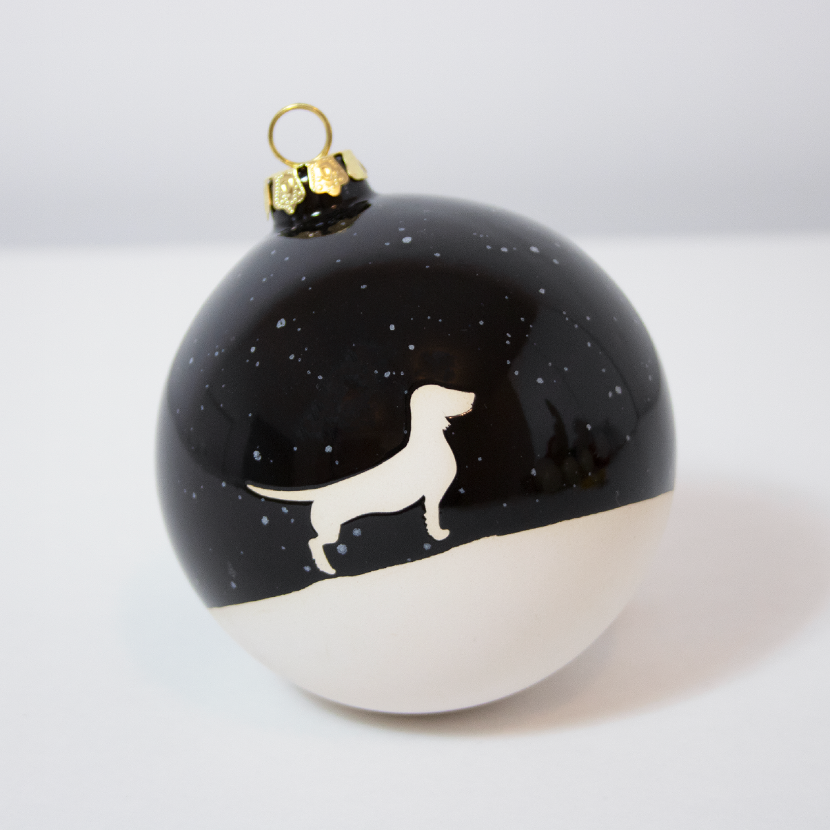 Christmas tree bauble dachshund sand large