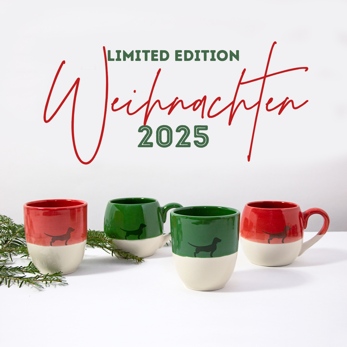 Becher Lieblingshund Weihnachts-Edition Ruby Red