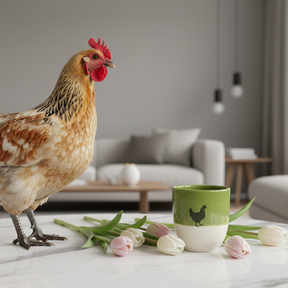 Becher Henne Olive
