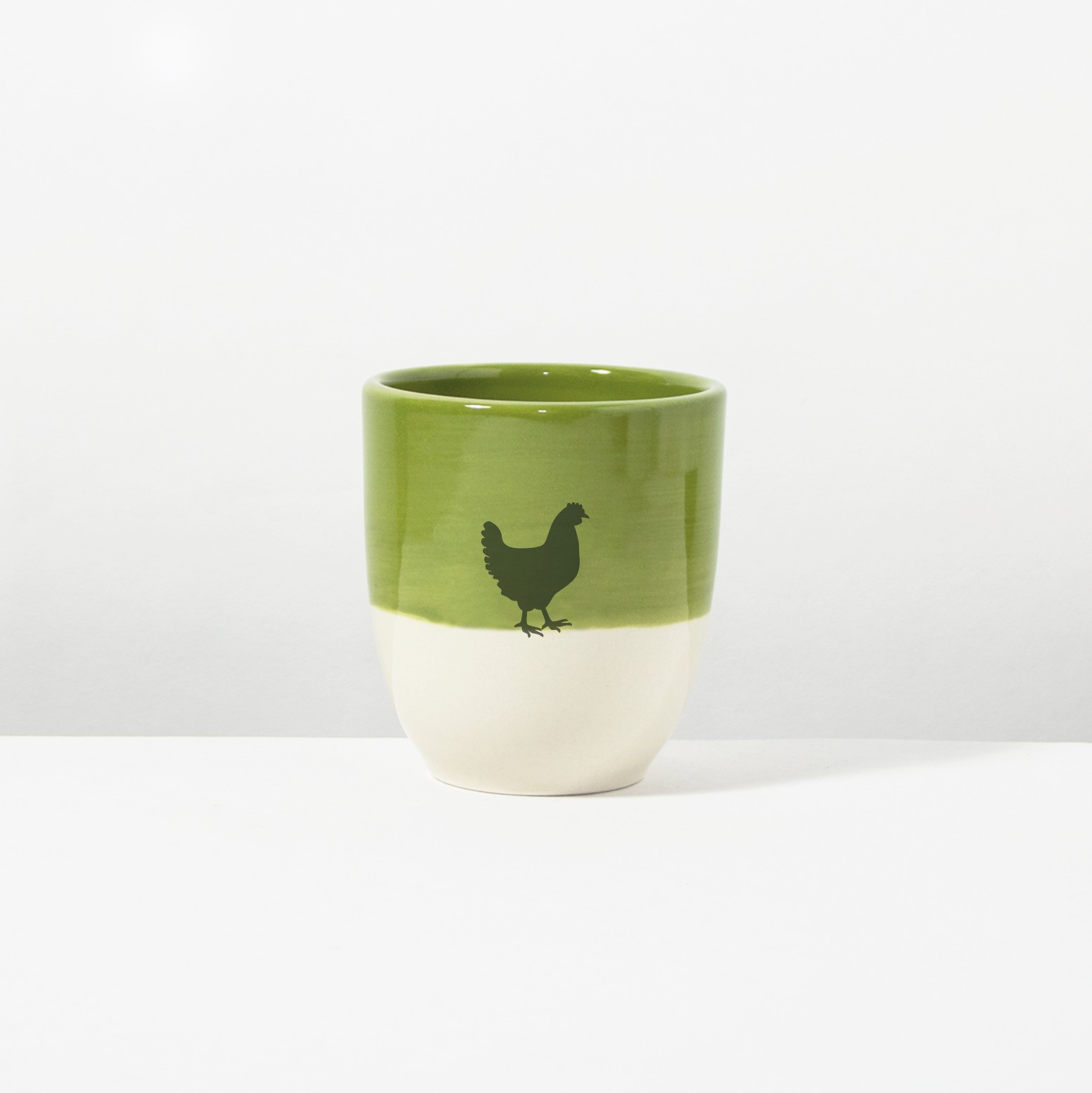 Becher Henne Olive