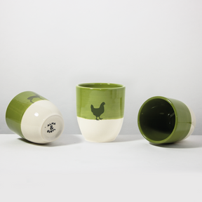 Becher Henne Olive