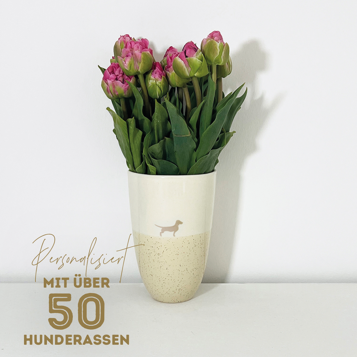 LIMITED EDITION: Vase 22 Lieblingshund Sand