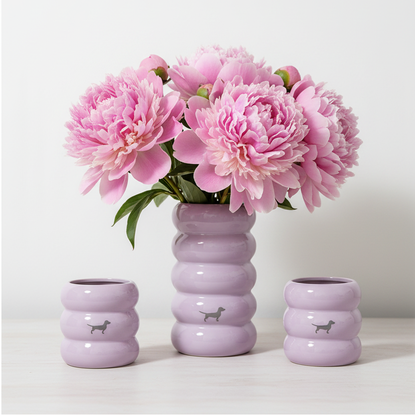 Bubble Vase Dackel Lavender