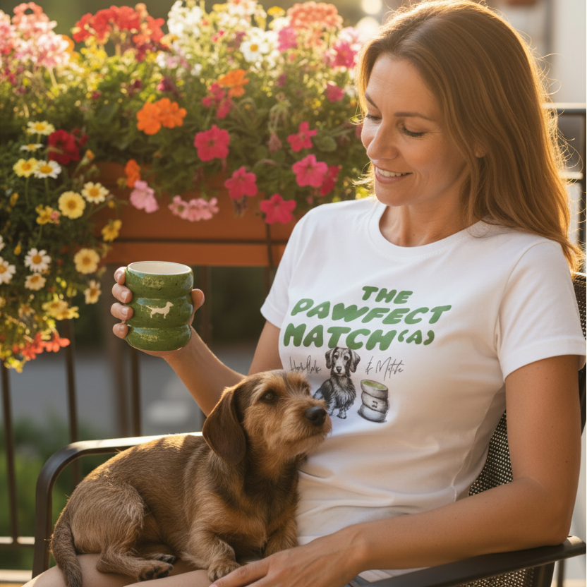 Organic T-Shirt: „The Pawfect Match(a)" Lieblingshund