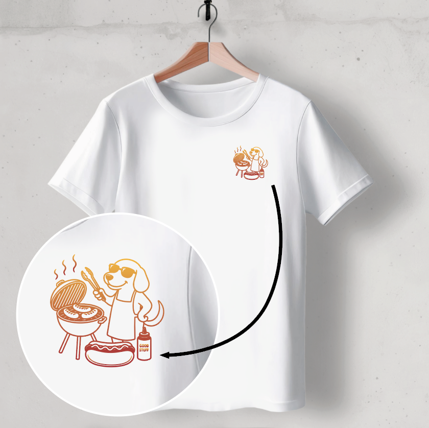 Organic T-Shirt: Hot Dogs and Yummy Sausages