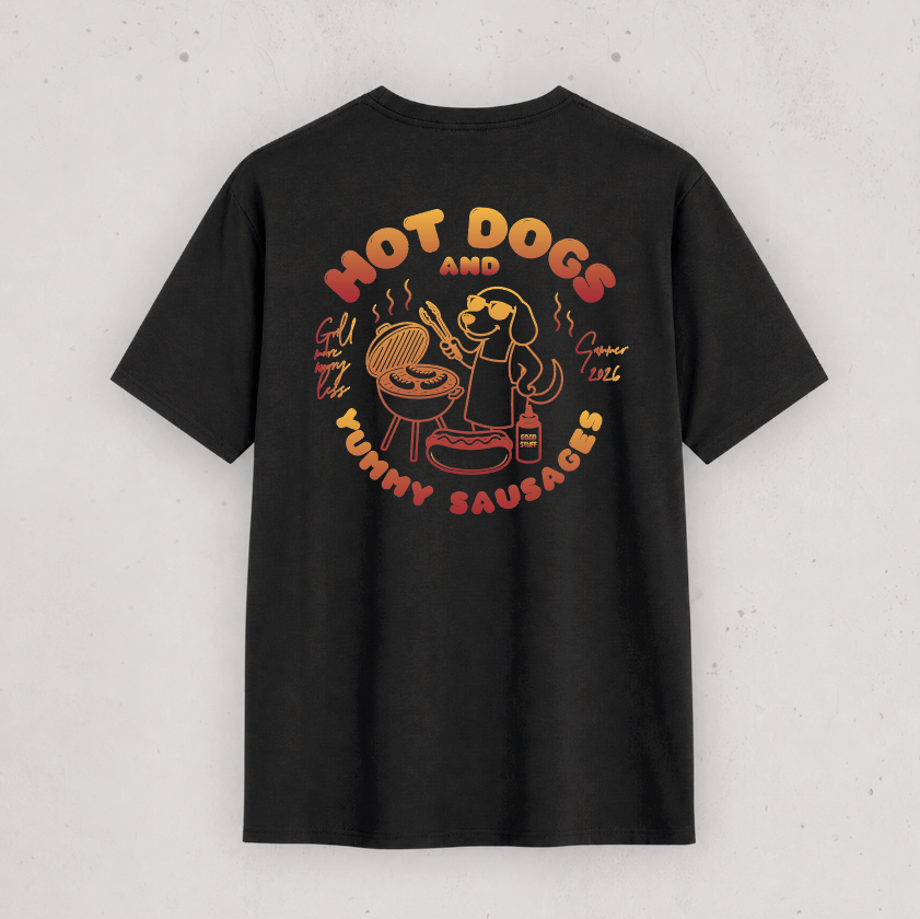 Organic T-Shirt: Hot Dogs and Yummy Sausages