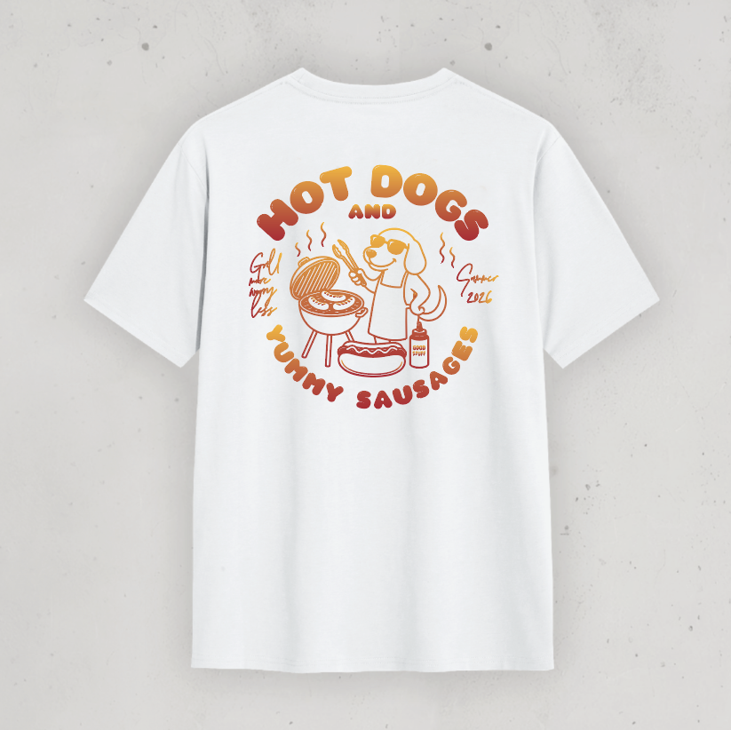 Organic T-Shirt: Hot Dogs and Yummy Sausages