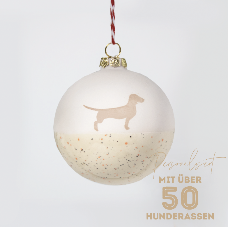 Christmas tree bauble dachshund sand large
