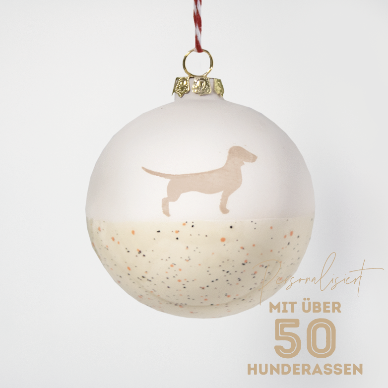 Christmas tree bauble dachshund sand large