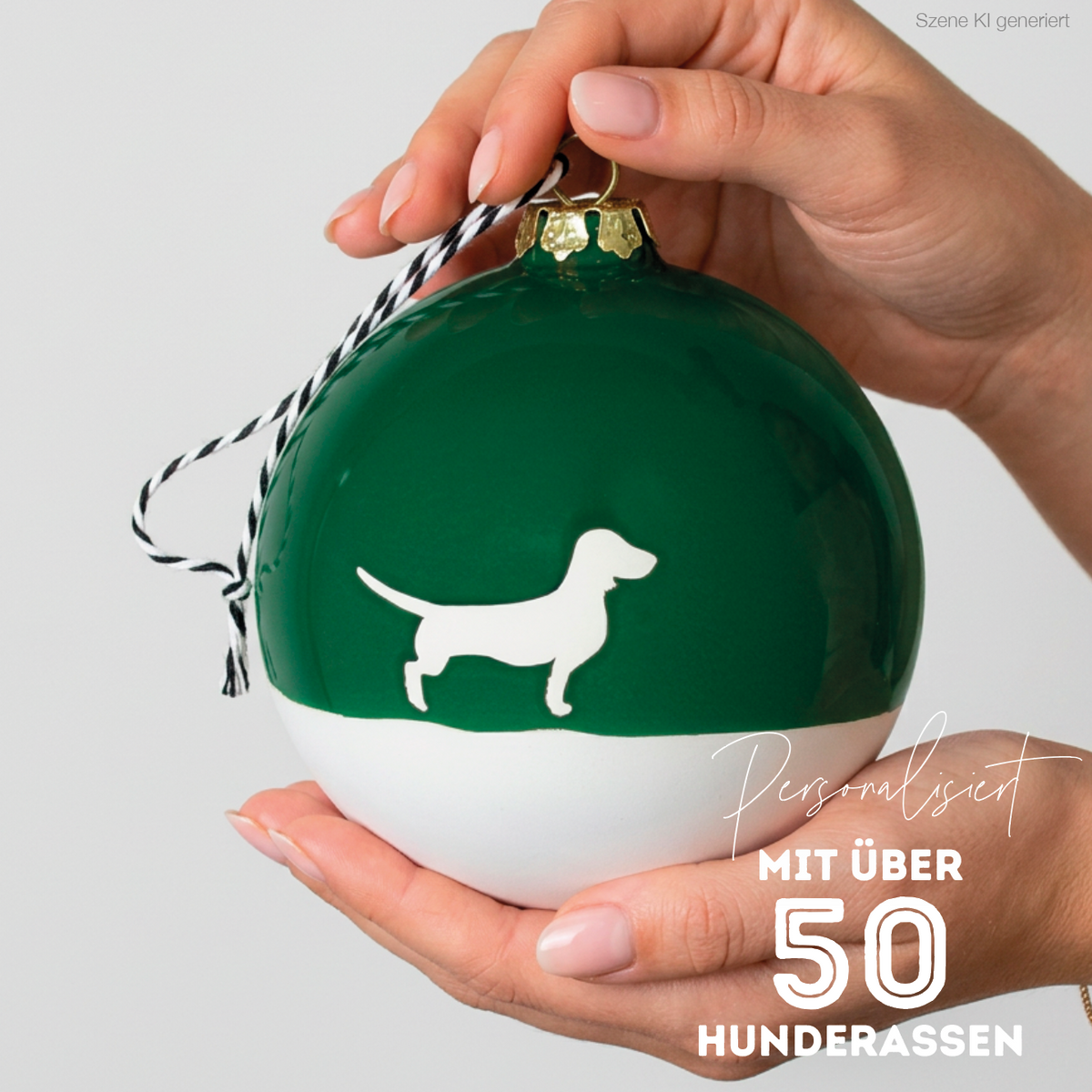 Christbaumkugel XL Lieblingshund Green