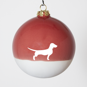 Christmas tree bauble dachshund sand large