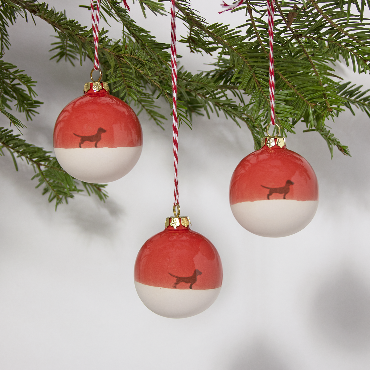 Christbaumkugel Dackel Red klein