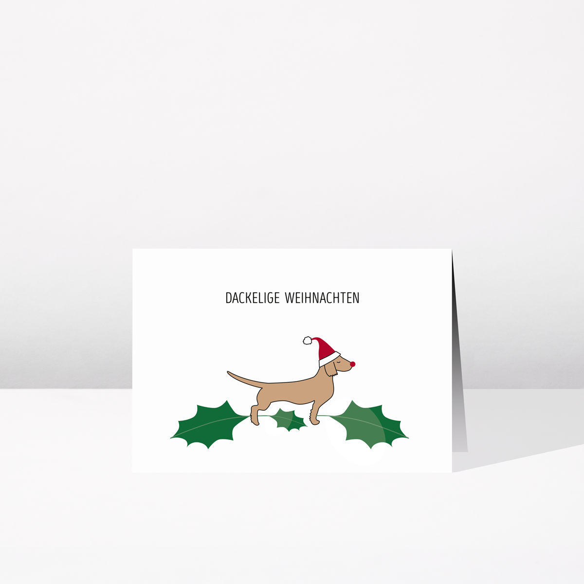 Klappkarte Santa Dachshund