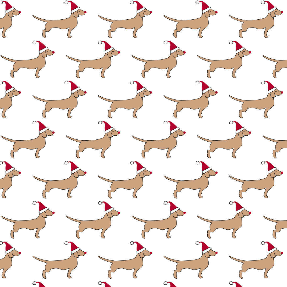 Geschenkpapier Santa Dachshund 5er-Set