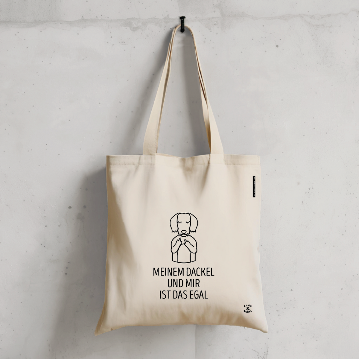 Tote Bag Nature: „Meinem Dackel und mir ist das egal“