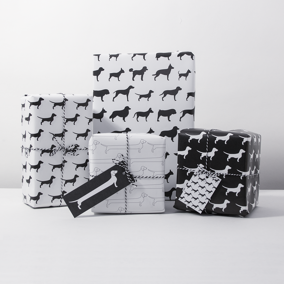 Geschenkpapier Feindackel Snow 5er Set