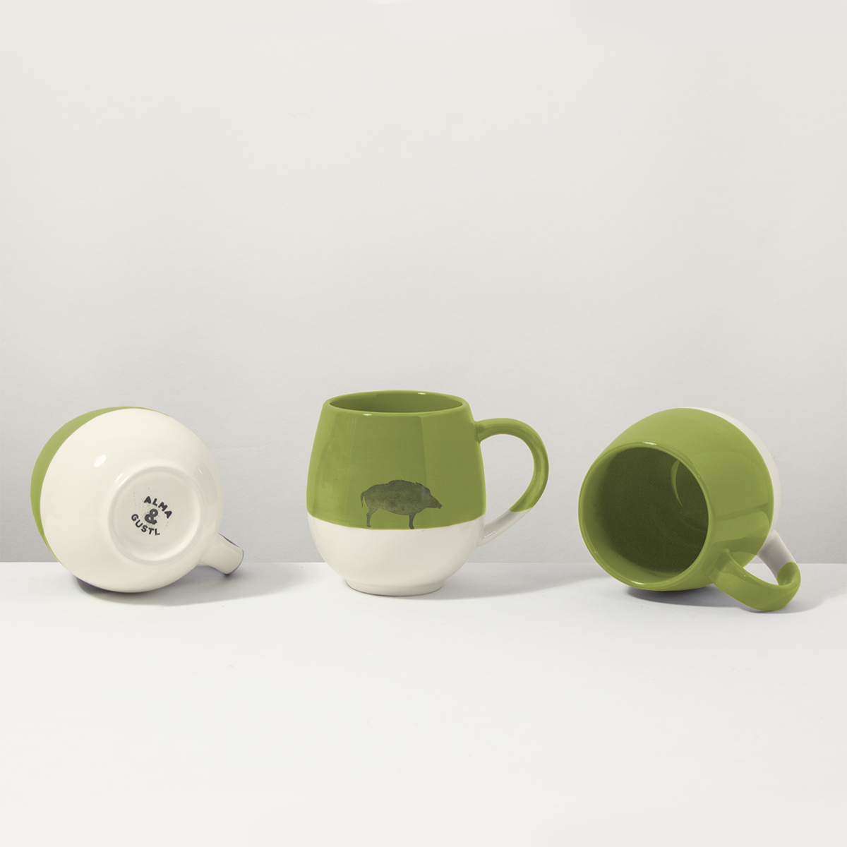 Große Tasse Wildsau Olive