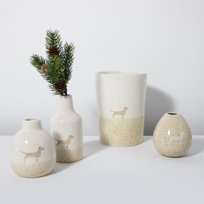 Vasenduo Dackel 2er-Set Sand