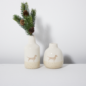 Vasenduo Dackel 2er-Set Sand