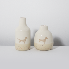 Vasenduo Dackel 2er-Set Sand