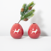 Vase Drop Dackel 2er-Set Ruby Red