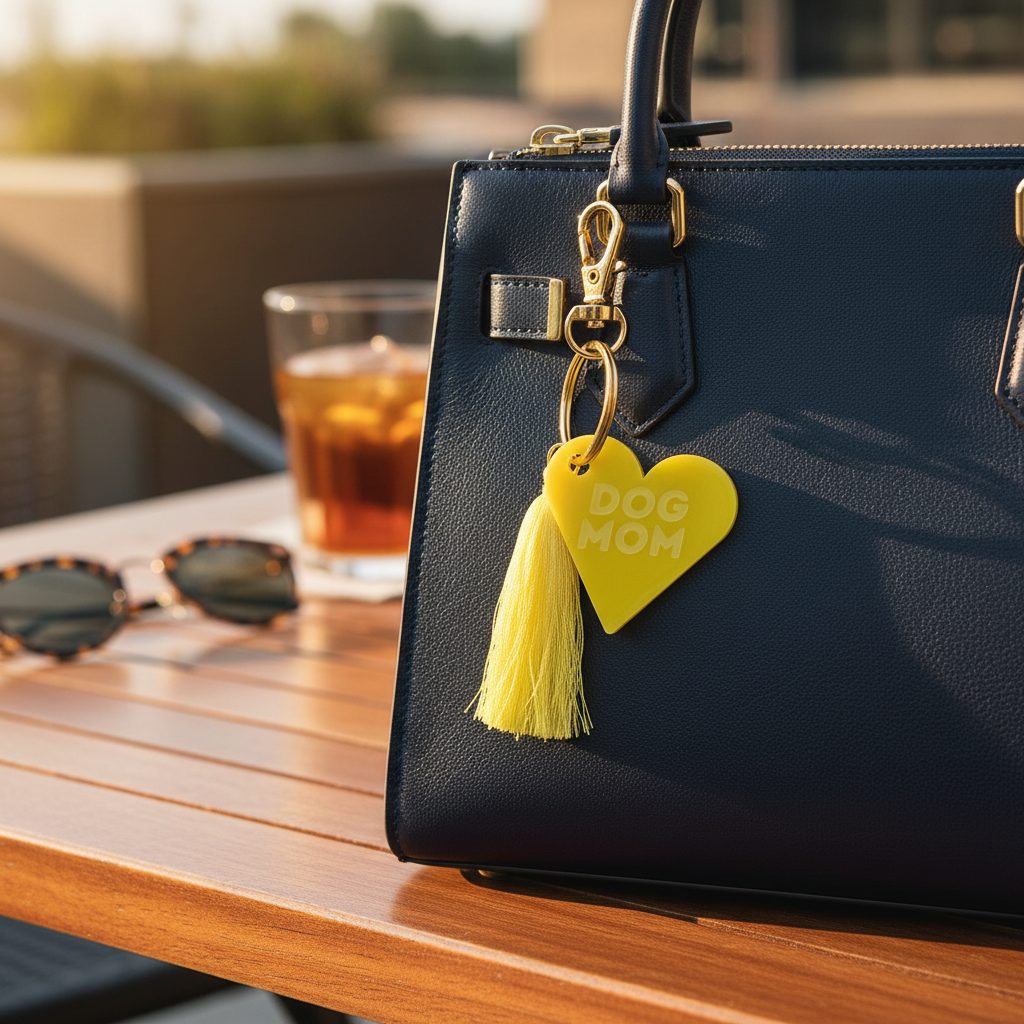 DOG MOM Key &amp; Bag Charm Brownie