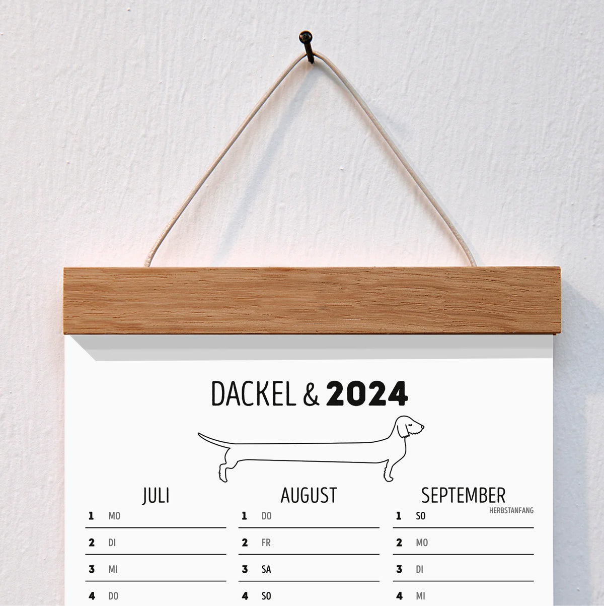 Kalender Dackel für das ganze Jahr 2024