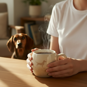 Tasse Dackel Sand